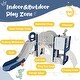 preview thumbnail 20 of 25, Kids Slide Playset Structure 9 in 1,Spaceship Set with Slide,Arch Tunnel,Ring Toss,Drawing Whiteboard,Basketball Hoop
