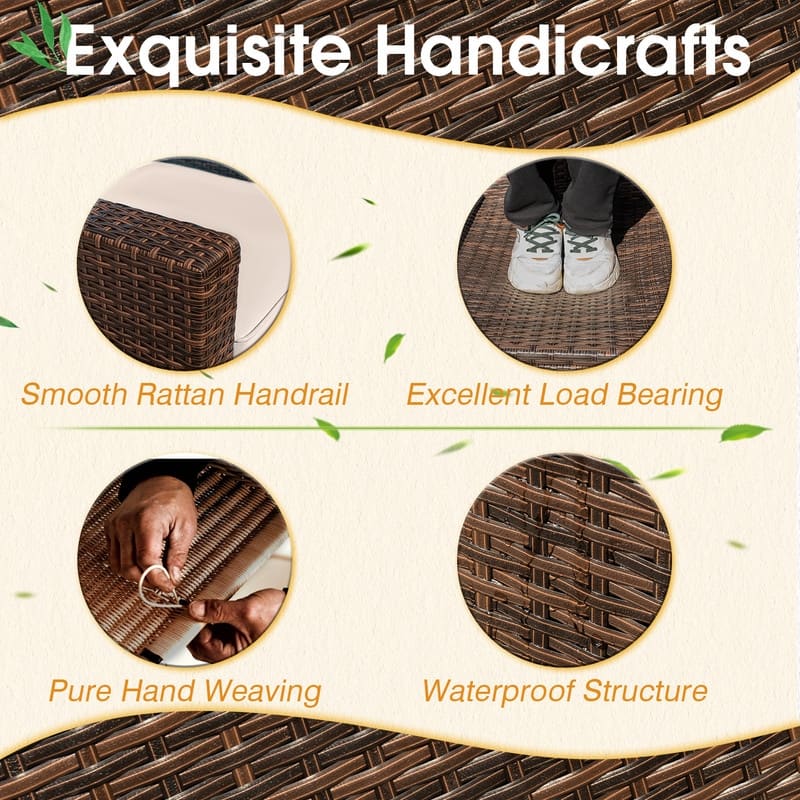 Homall Rattan Steel/ PE Rattan 4-piece Outdoor Patio Furniture Set