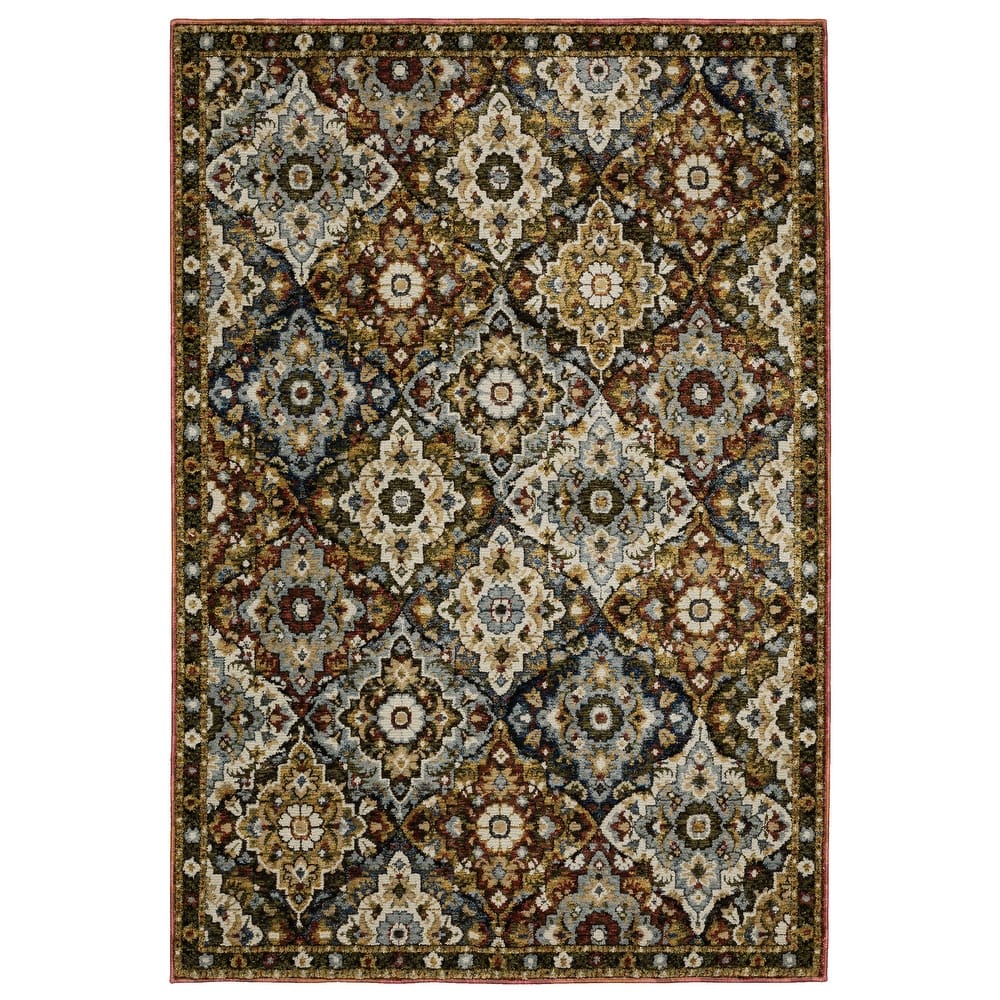 Style Haven Adalynn Traditional Panel Medallions Red/ Multi Area Rug