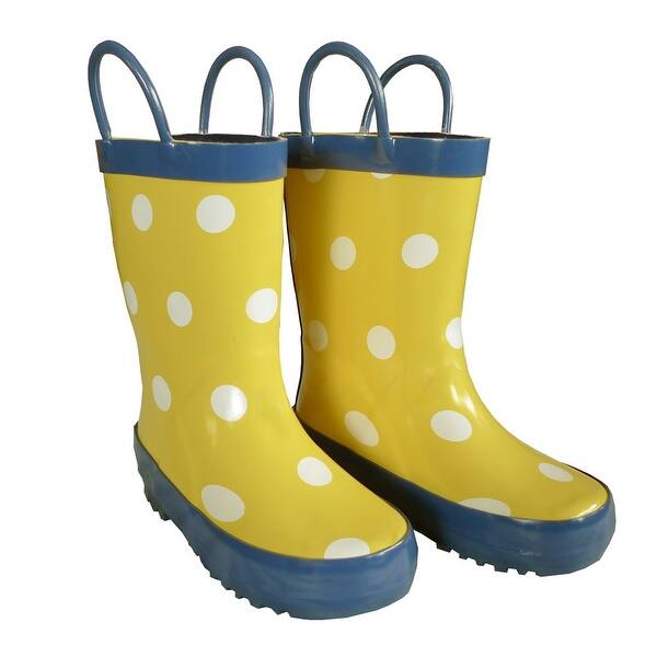 Shop Yellow Polka Dots Boys Girls Rain Boots 11 3 Overstock 25599828