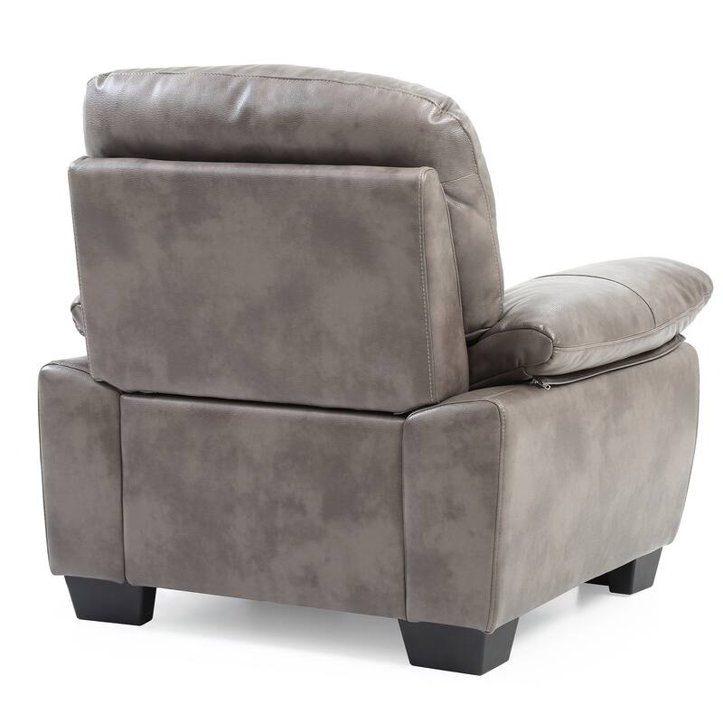 Upholstered Faux Leather Accent Chair - 39" - Gray