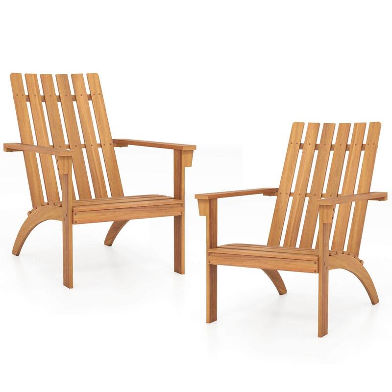 Costway 1/2/4 PCS Patio Adirondack Chair with Inclined Seat High - 2 PCS
