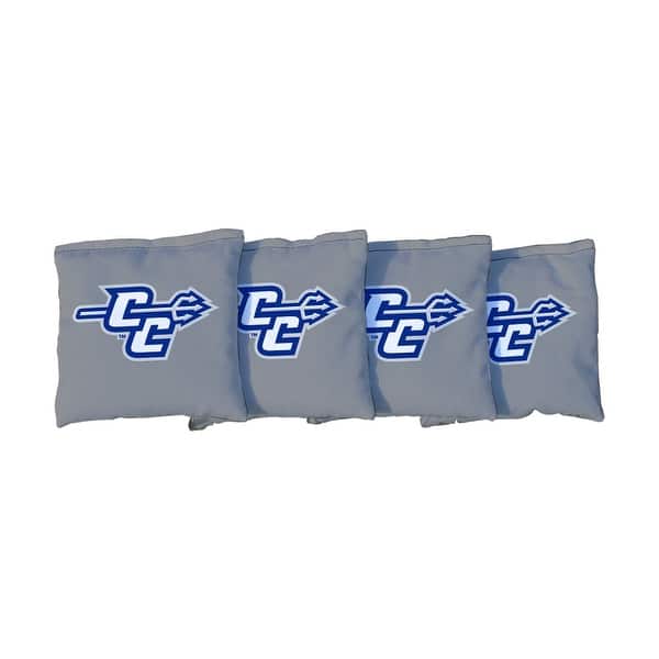 slide 2 of 3, Central Connecticut State University Blue Devils Grey Cornhole Bags All-Weather Resin Filled