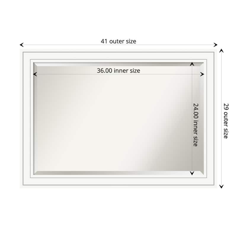 Beveled Wood Wall Mirror - Craftsman White Frame