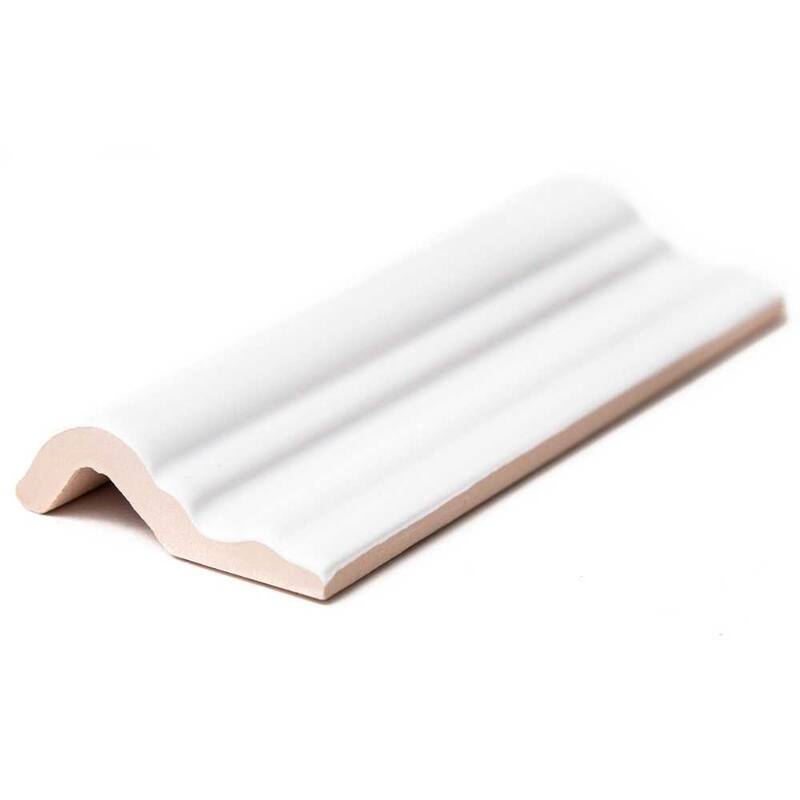 The Tile Life Fresno 2x6 White Ceramic Chair Rail Wall Tile - Case of 20 (1.67 Sq. ft.)