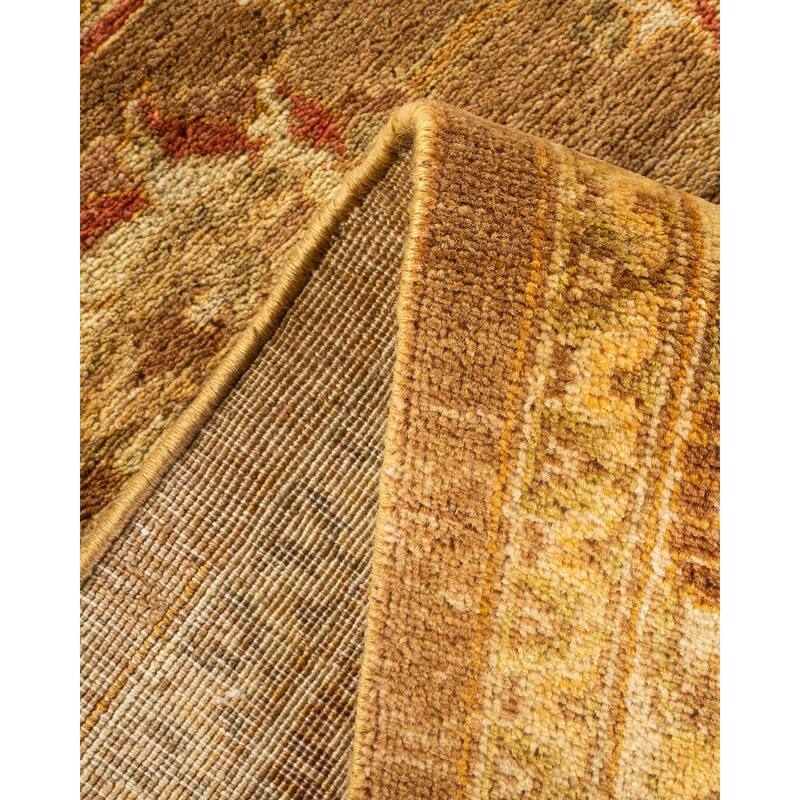Overton Hand Knotted Wool Vintage Inspired Modern Contemporary Eclectic Yellow Area Rug - 7' 10" x 10' 1"