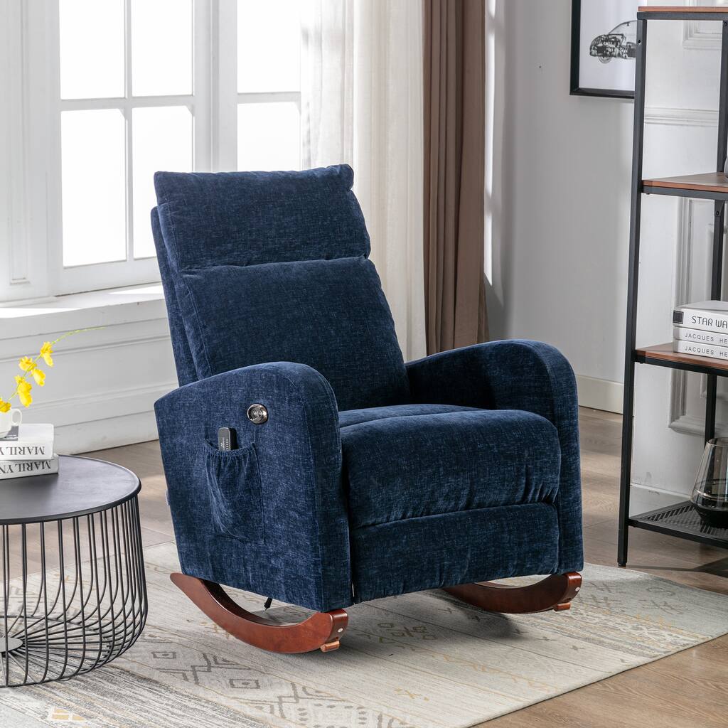 Fabric rocking chair with massage function