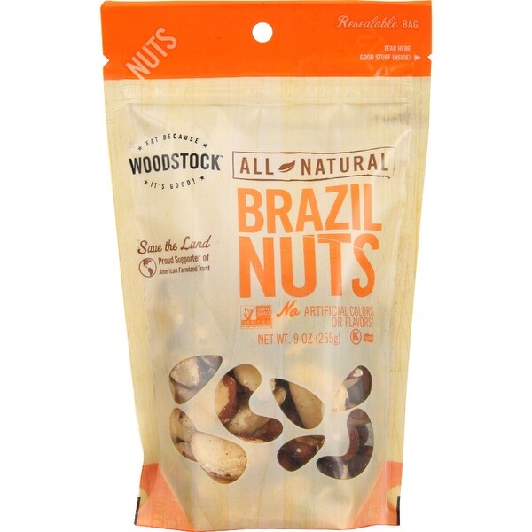 Woodstock Brazil Nuts - Raw - Case of 8 - 9 oz.