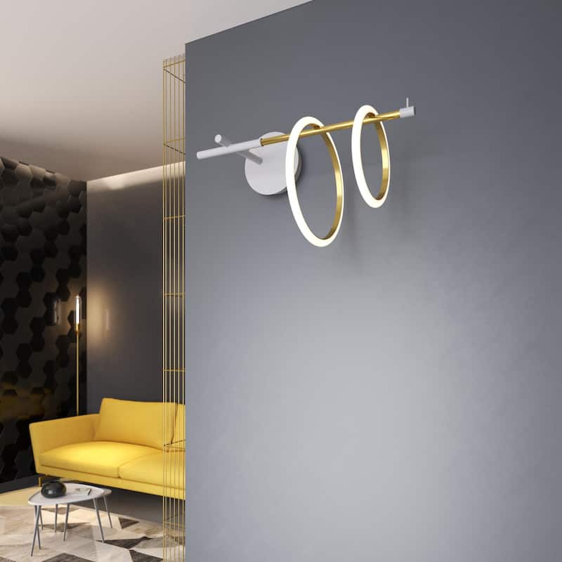 Glow's Avenue 2-Light Loop Ring Wall Sconce