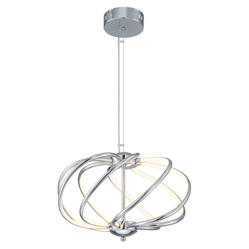C Cattleya 8-Light 19.25in Chrome 3000K LED Chandelier Pendant Light - Chrome