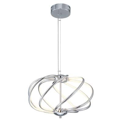 C Cattleya 8-Light 19.25in Chrome 3000K LED Chandelier Pendant Light