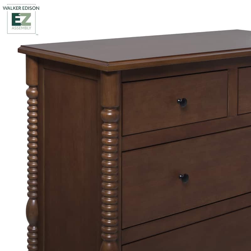 Walker Edison Easy Assembly 5-Drawer Dresser with Wood-Turning Detail