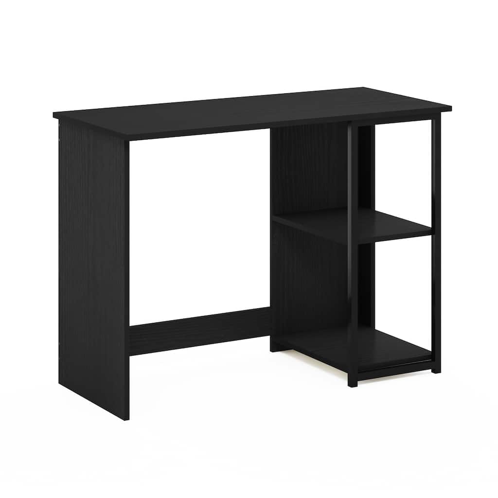 Modern 40 Inch Computer Desk - Home Office Workstation - Sleek Design - Black & Americano Finish