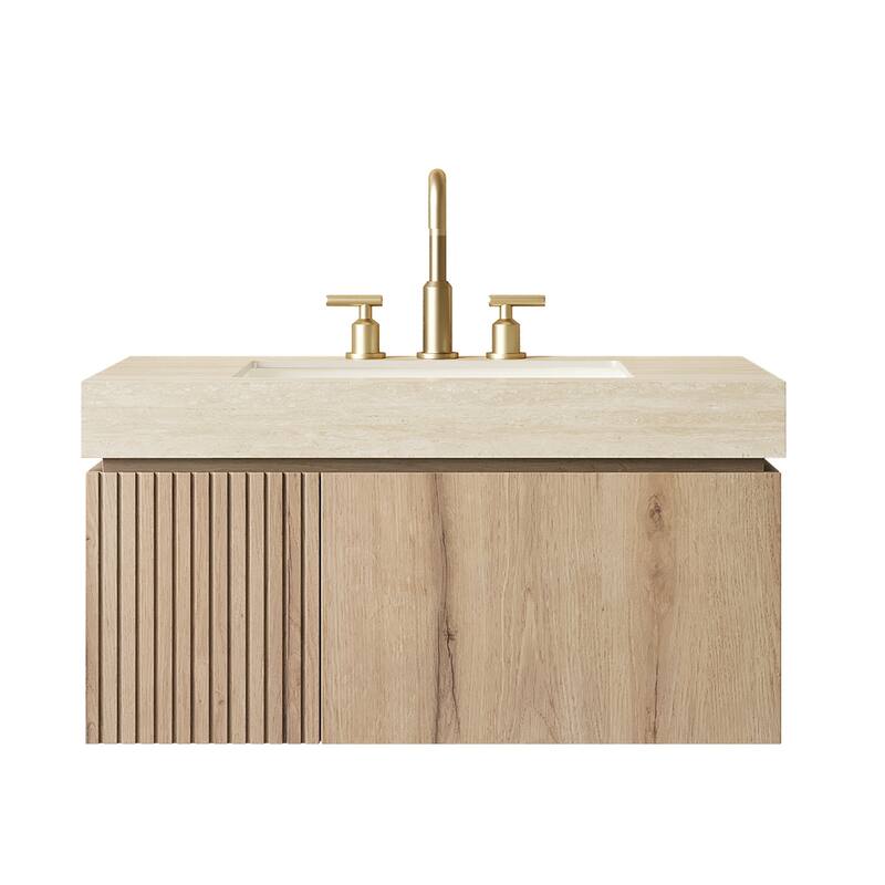 Mondern Floating Bathroom Vanity with 3 Pre-drilled Faucet Holes