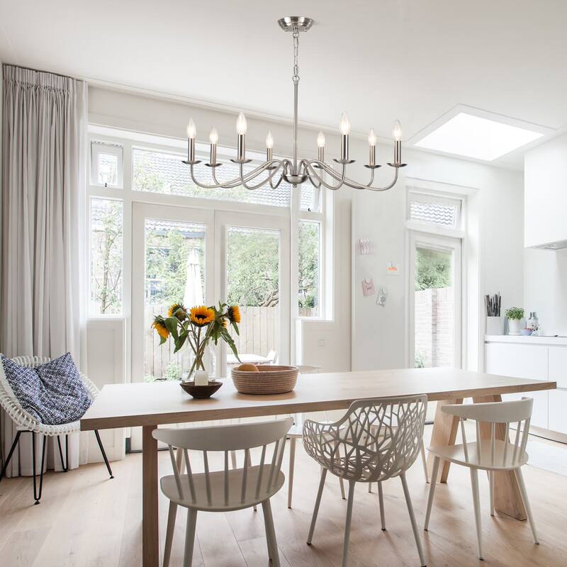 8-Light Farmhouse Candle Chandelier for Bedroom, Kitchen, Living Room and Foyer