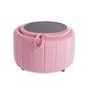 preview thumbnail 19 of 55, 30" W Round Velvet Upholstered Storage Ottoman with Flip Top Tray