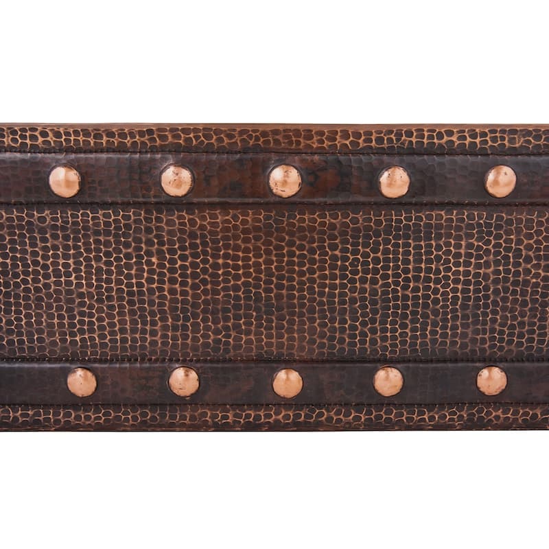 33-in Hammered Copper Kitchen Apron Single Basin Sink w/ Barrel Strap Design with Accessories (KSP3_KASDB33229BS)