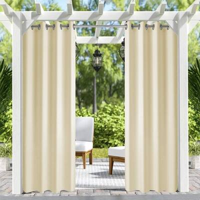 DCP Beige Curtains Blackout Grommet Curtain Panel