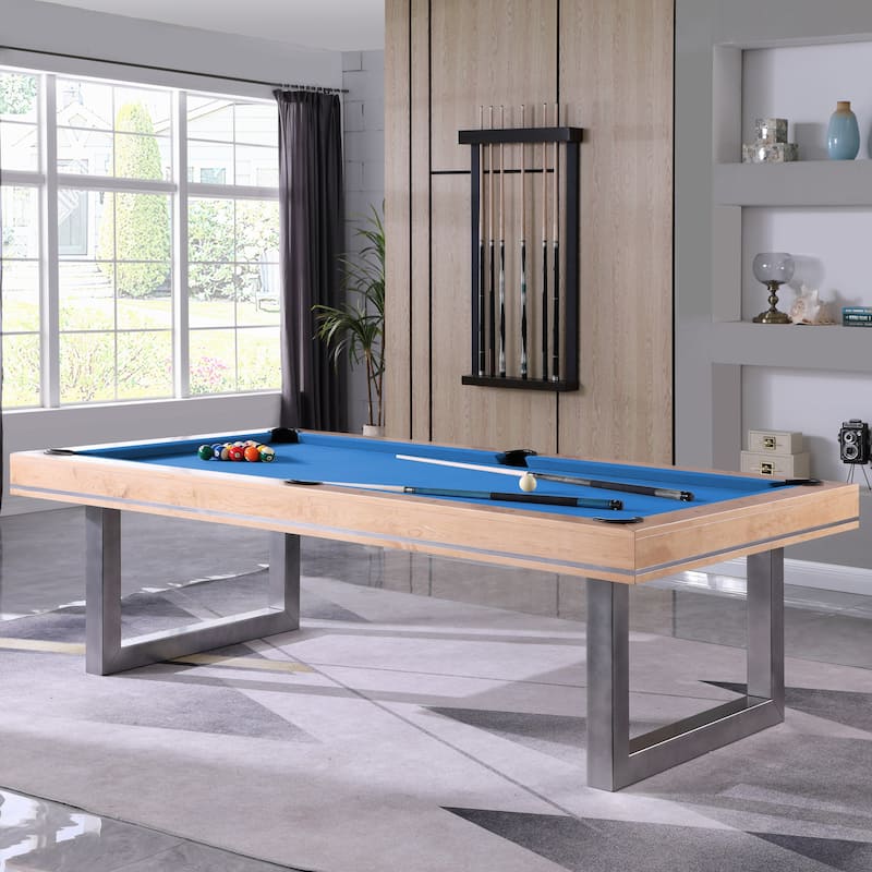 Harmony Maple 8ft Billiard Slate Bed Pool Table - Blue/Black