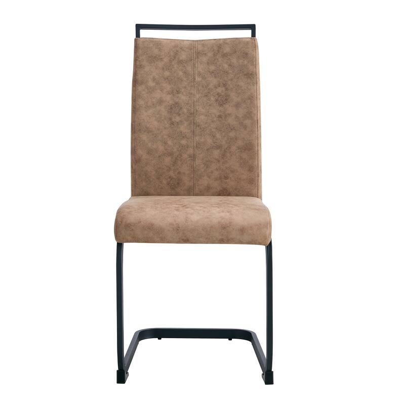 Modern Dining Chair Set of 4, High Back Upholstered Side Chair with C-Shaped Tube Metal Legs Office Chair, Club Guest Chair