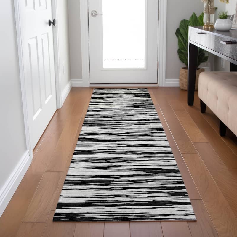 Machine Washable Indoor/ Outdoor Casual Ombre Chantille Rug