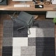 preview thumbnail 28 of 90, World Rug Gallery Modern Boxes Design Non-slip (Non-skid) Area Rug