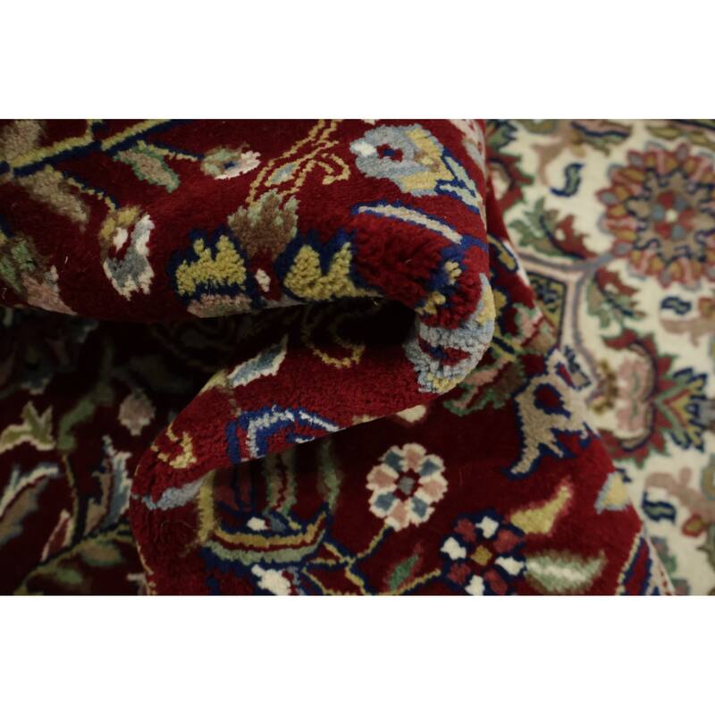Hand Knotted Oriental 100% Wool Carpet Traditional All-Over Red Agra Area Rug - 5' 9'' X 4' 0''