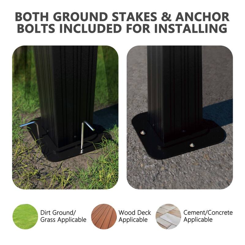 VEIKOUS Aluminum Double Hardtop Gazebo Pergola for Patio, Lawn, and Garden with Removable Netting