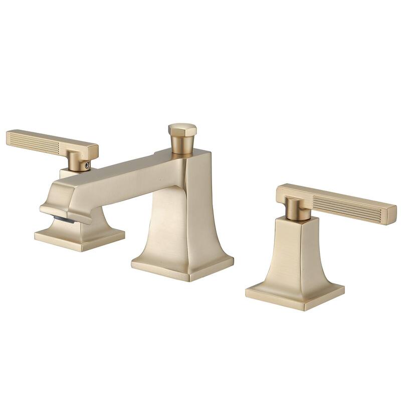 Double-handle Widespread Bathroom Faucet - Brushed Gold