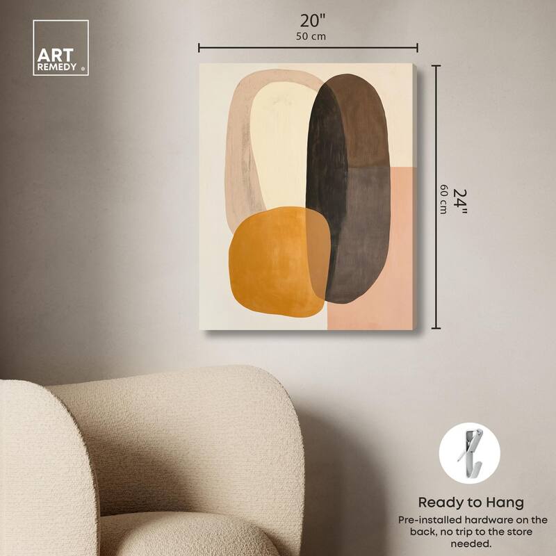 Burnt Ochre Orbit Canvas by Art Remedy, Gallery Wrapped