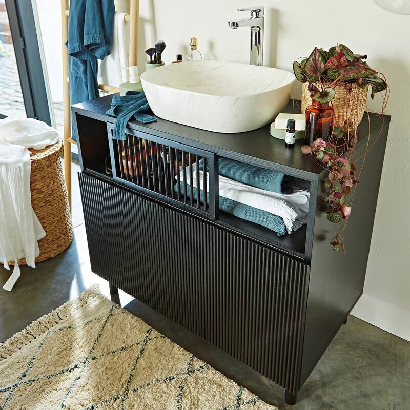 Bilbao Oak Bathroom Vanity Unit - N/A