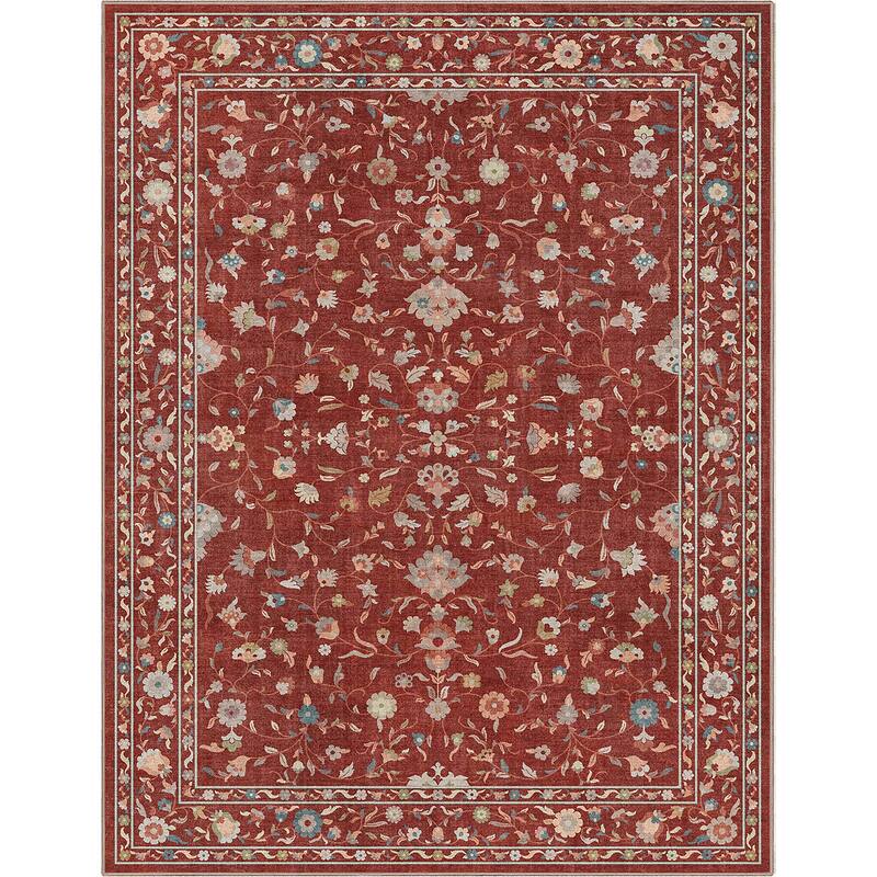 Well Woven Apollo Serapi Yazd Traditioal Floral Flat-Weave Area Rug