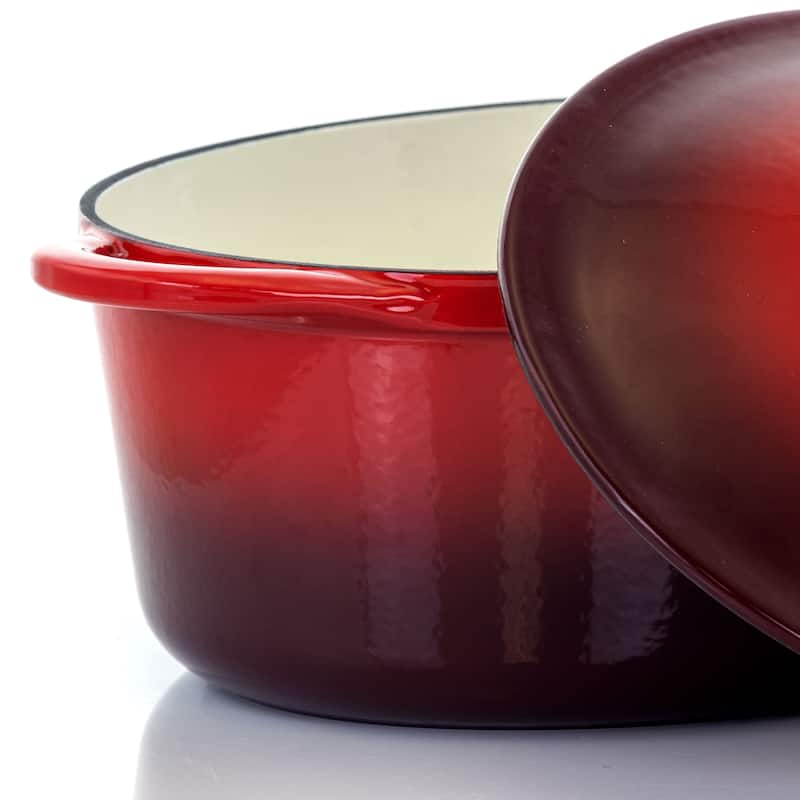 MegaChef Cast Iron Casserole Dish w/ Enameled Coating and 7 QtCapacity
