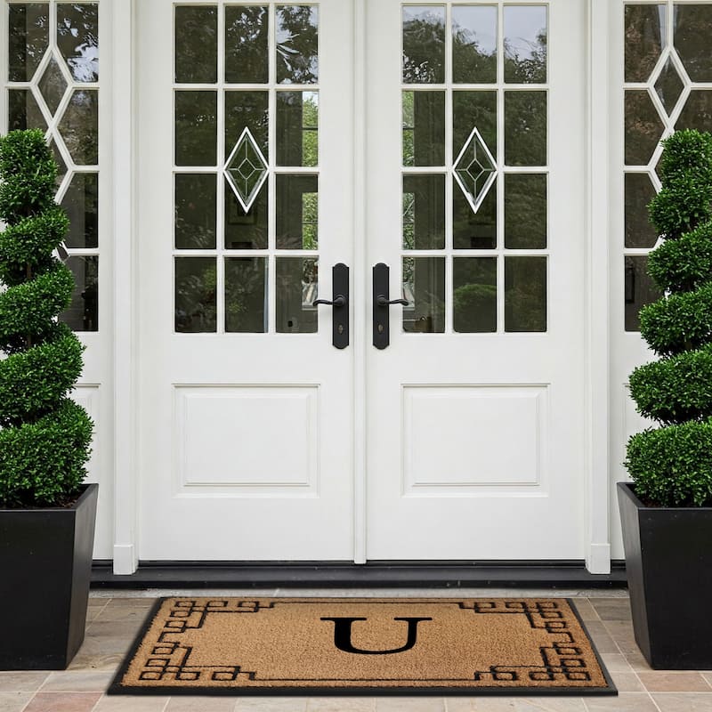 A1HC Natural Coir & Rubber Door Mat, Heavy Duty, Dirt Trapping, Long-Lasting Entrance Doormats,Thick & Durable Outdoor Entry Mat