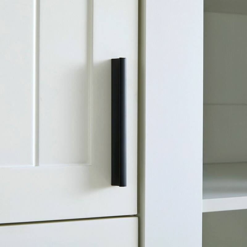 Modern 71" Tall Kitchen Pantry with Storage Cabinet, 6 Doors , Drawers, Adjustable Shelves,Pull-out Trays and Wine Rack