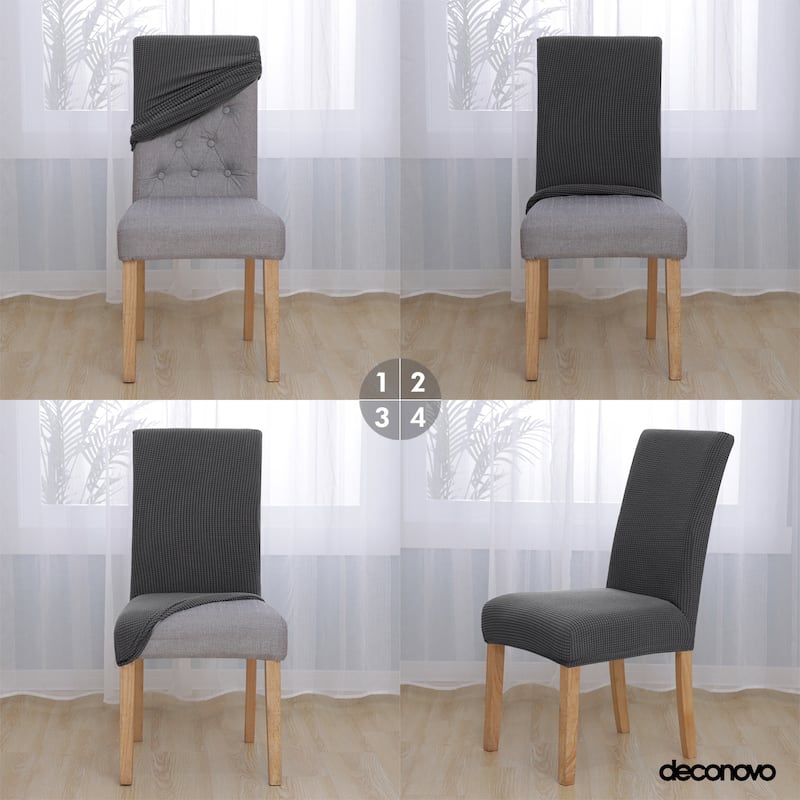 Deconovo Universal Soft Stretch Chair Slipcovers Set of 6