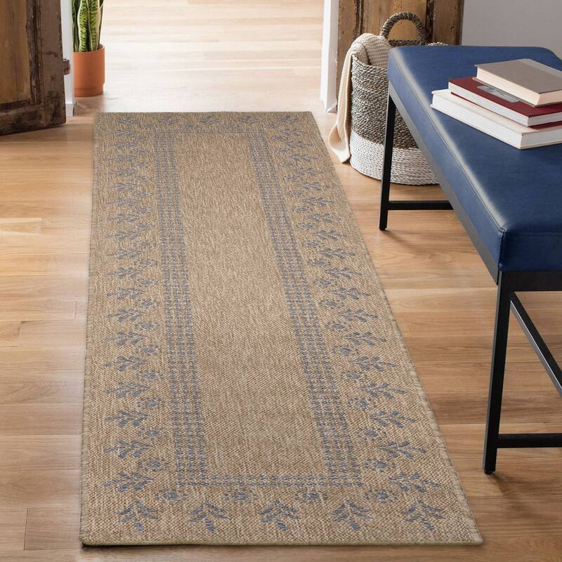 Liora Manne Sahara Block Print Border Indoor/Outdoor Rug