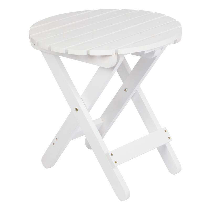 Remedy 19" Assembled Cedar Wood Round Collapsible Folding Table