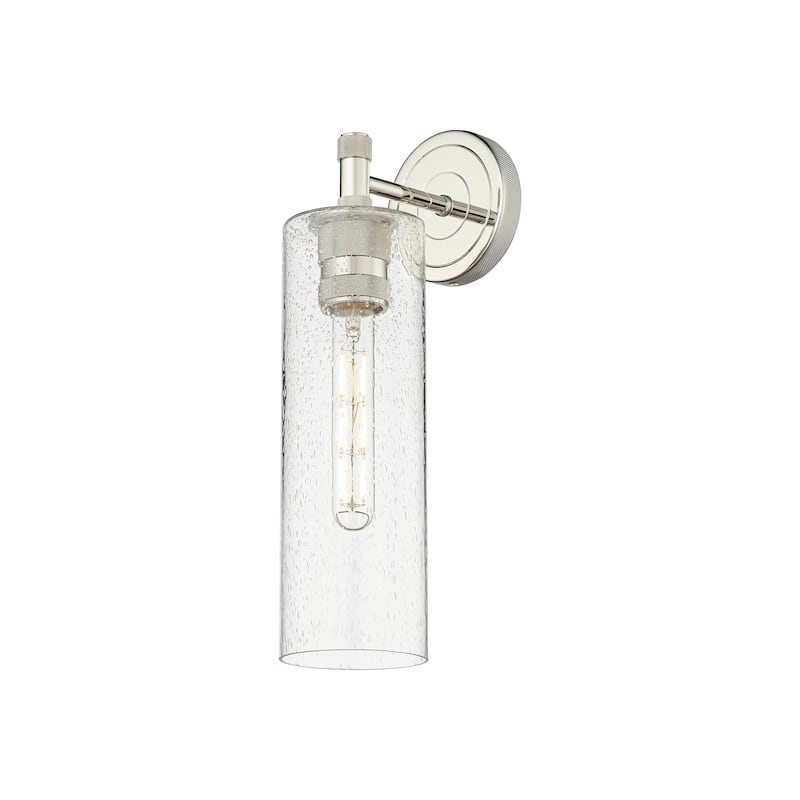 Innovations Lighting 434-1W-5-4 Crown Point Sconce Crown Point 16" - Polished Nickel / Seedy