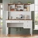 preview thumbnail 77 of 156, Farmhouse Executive L Shaped Desk Home Office Desk with Drawers and Storage Cabinet & Power Outlet 47.3" - White