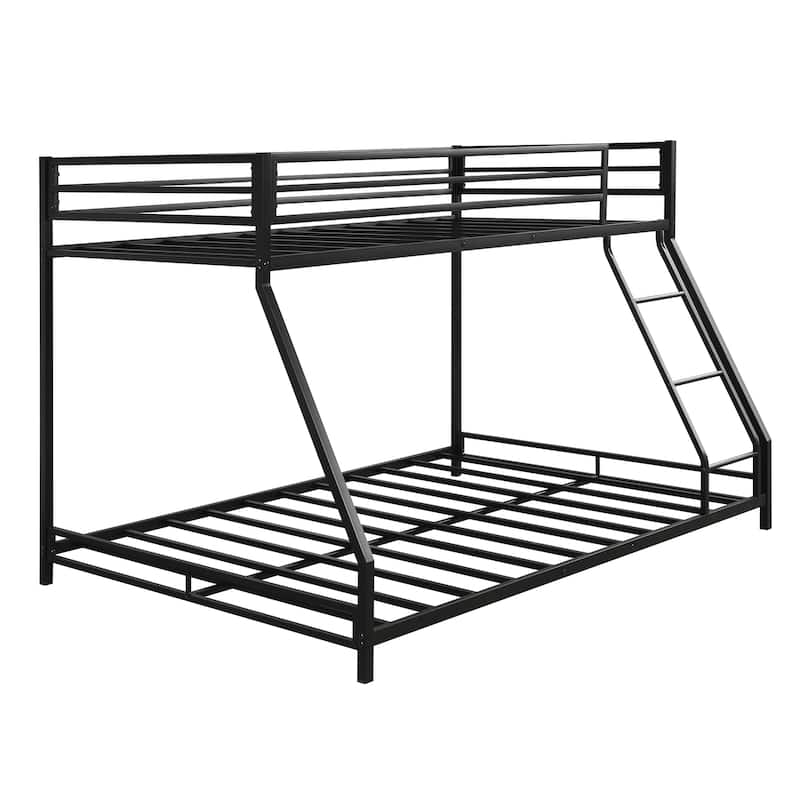 Metal Floor Bunk Bed, Twin over Full,