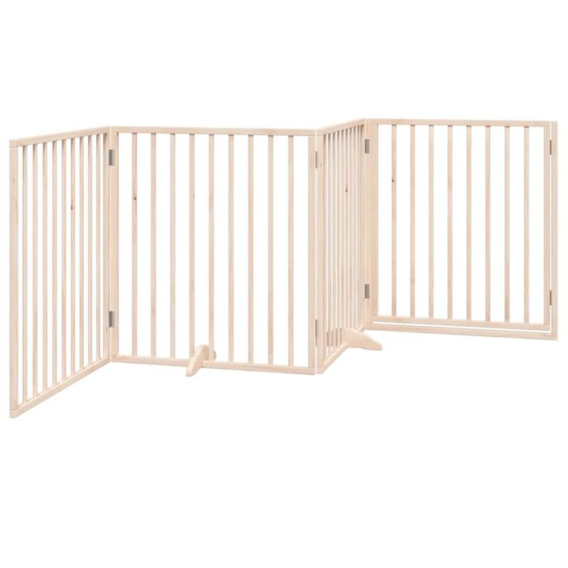 vidaXL Dog Gate Foldable Poplar Wood
