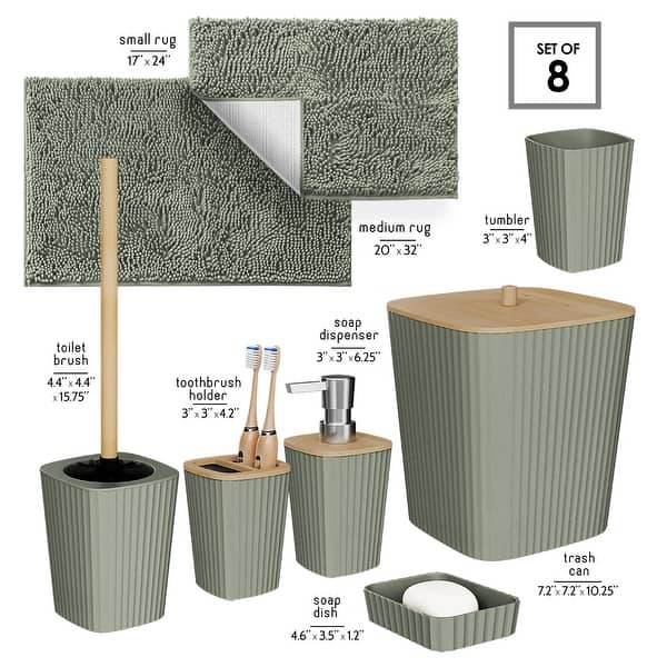 dimension image slide 6 of 10, Clara Clark Bathroom Accessory Set