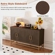 preview thumbnail 12 of 23, Sideboard Cabinet Credenza Console Storage Cabinet Dining Buffet Table w4 Doors & Adjustable Shelves for Living Room Entrance