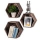 preview thumbnail 2 of 7, Rustic State Wall Mount Hexagon Wooden Box Shelf Varying Sizes
