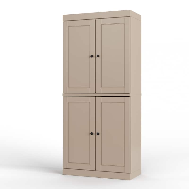 Palace Imports 100% Solid Wood 32" Bathroom Cabinet with Solid Doors, 2-Drawers and Adjustable Shelves - Beige