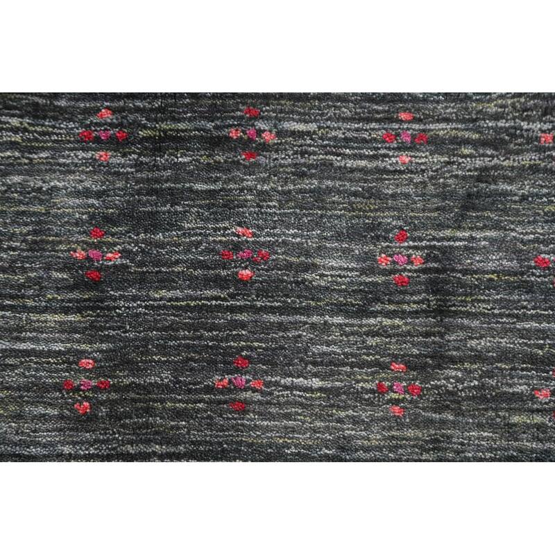 Gabbeh Indian Area Rug Hand-Knotted Wool Carpet - 7'11"x 9'10"