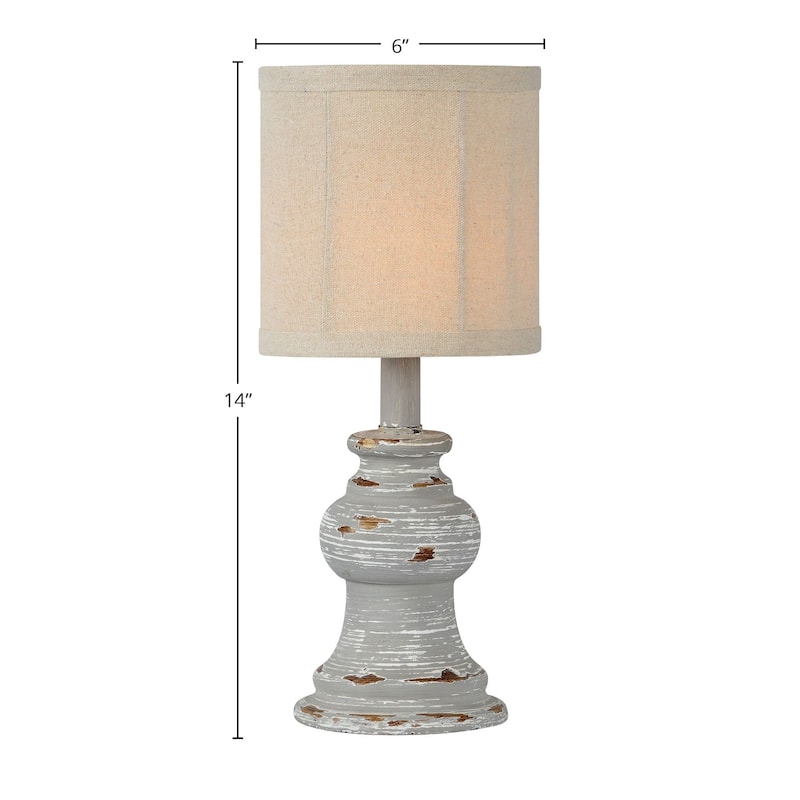 Bonnie 14" Table Lamp with Linen Shade, Distressed Gray (Set of 2)