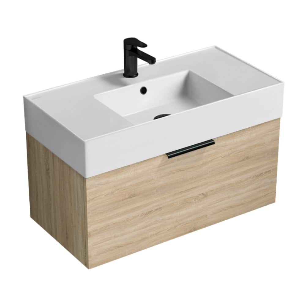 Nameeks Derin-3217-W-S Derin 32" Wall Mounted Single Basin Vanity Set