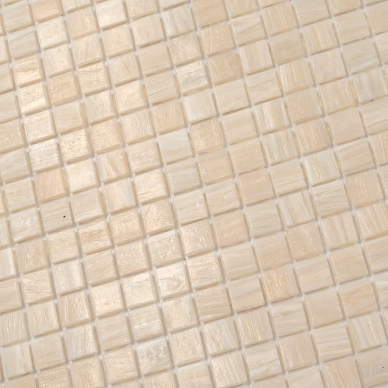 Apollo tile 12" x 12" Skosh Glossy Bisque Beige Glass Tile (18.69 sq ft/case) - 20 Pack
